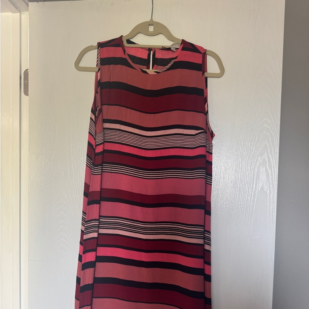 Striped Sleeveless Dress - Pink and Black